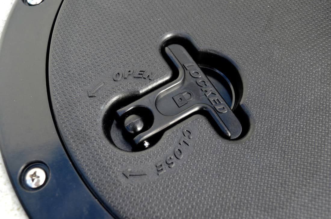A Hobie hull inspection port cover